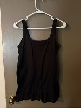 Maternity Black Ribbed Tank Romper